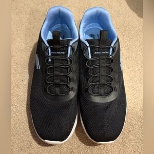 Skechers Black Sneakers with Light Blue Trim